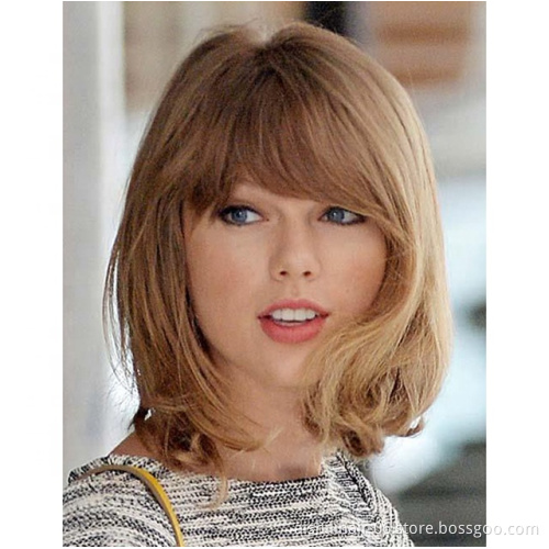 AISHILI hair Wholesale Synthetic Wigs Medium Long Hair Light Brown Natural Wave Wig For Women